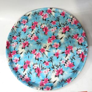 38.5 cm Çap Dekoratif Şık Ekonomik Yuvarlak Plastik Desenli Tepsi