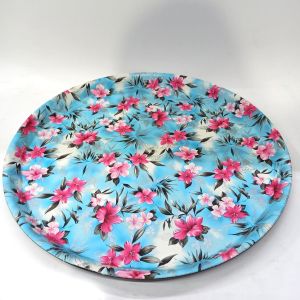 38.5 cm Çap Dekoratif Şık Ekonomik Yuvarlak Plastik Desenli Tepsi