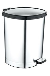 Ayak Pedallı Gri-Metal Görünümlü Çöp Kovası 20 Litre BüyükBoy Çıkabilen iç Kova Ø33 h:40 Geniş Hazne