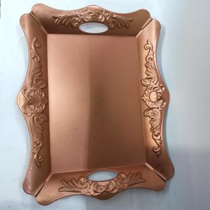 44 cm x 35 cm Dekoratif Şık Ekonomik Dikdörtgen Plastik Tepsi