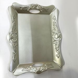 44 cm x 35 cm Dekoratif Şık Ekonomik Dikdörtgen Plastik Tepsi