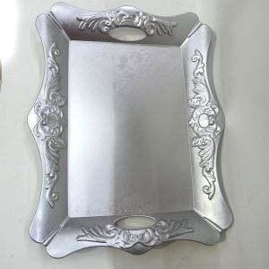 44 cm x 35 cm Dekoratif Şık Ekonomik Dikdörtgen Plastik Tepsi