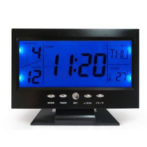 Dijital LCD Ekranlı Çalar Saat Büyük Ekran Takvim,Sıcaklık Erteleme Alarmı Pilli Masa Saati