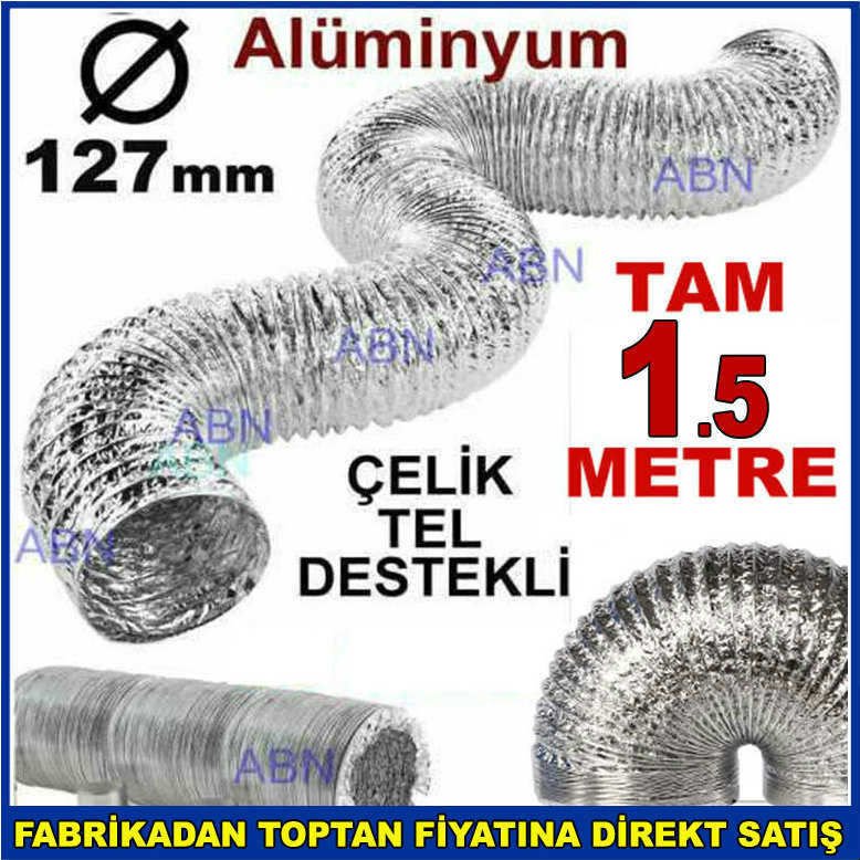 Aspiratör,Davlumbaz 1.5m Alüminyum Flexi Boru üreticisi ÇelikTel Destekli Fleksi Boru İmalatçı Firma