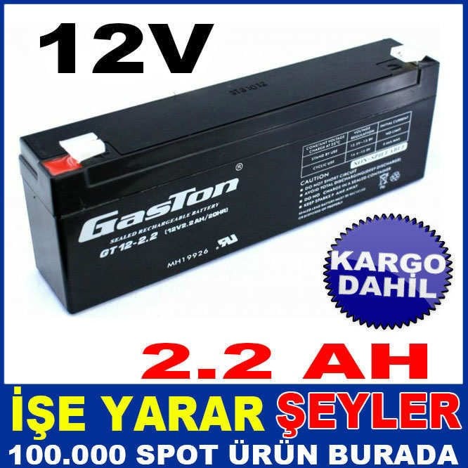 GT12-2.2 GASTON IŞILDAK KURU AKÜ 12V 2.2AH