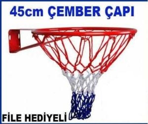 Profesyonel Dünya Standardı 45cm Çelik Basketbol Çemberi 1 Adet File Hediyeli Basketbol Pota Çember