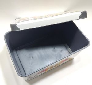 5 Litre Cafe De Pari Desen Kapaklı Dekoratif Kutu Plastik Saklama Kabı 28x19 h14cm Hediye için Süper