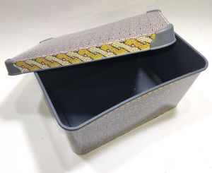 5 Litre Mozaik işli Desen Kapaklı Dekoratif Kutu Plastik Saklama Kabı 28x19 h14cm Hediye için Süper