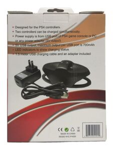 PS4 ŞARJ İSTASYONU CHARGING STATION 220V ADAPTÖR İLE HIZLI ŞARJ ÇİFT ŞARJ İSTASYONU LED IŞIKLI