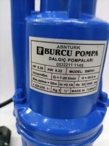 Bakır Sargı Dalgıç Pompa 45mt Kuyudan Su Çeken 1/2'' Metal Gövde