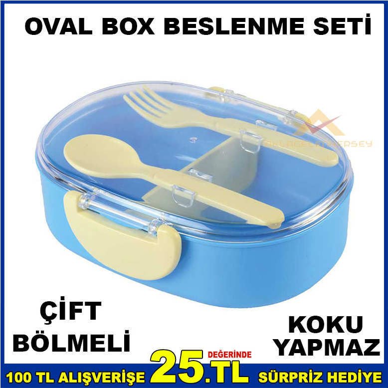 POBİ OVAL BOX PRATİK ÇİFT BÖLMELİ BESLENME SETİ-3