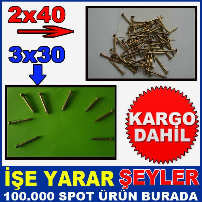 2x40 ve 3x30 KARIŞIK BETON ÇİVİSİ 20 ADET KD