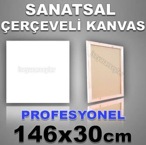AHŞAP ŞASELİ BOŞ RESİM TUVALİ HAZIR TUAL 146x30