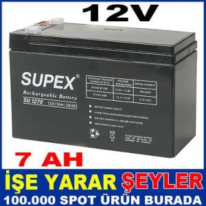 SP-127 SUPEX BATARYA KURU AKÜ12V 7AH SUPEX