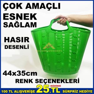 ESNEK ve SAĞLAM PLASTİKTEN ÜRETİM NOSTALJİK HASIR DESENLİ BAYAN ALIŞVERİŞ ÇANTASI