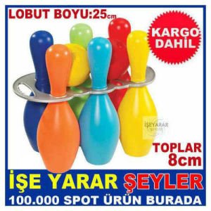 OYUNCAK BOWLING SET 6x25cm LOBUTLAR,2x8cm TOPLAR