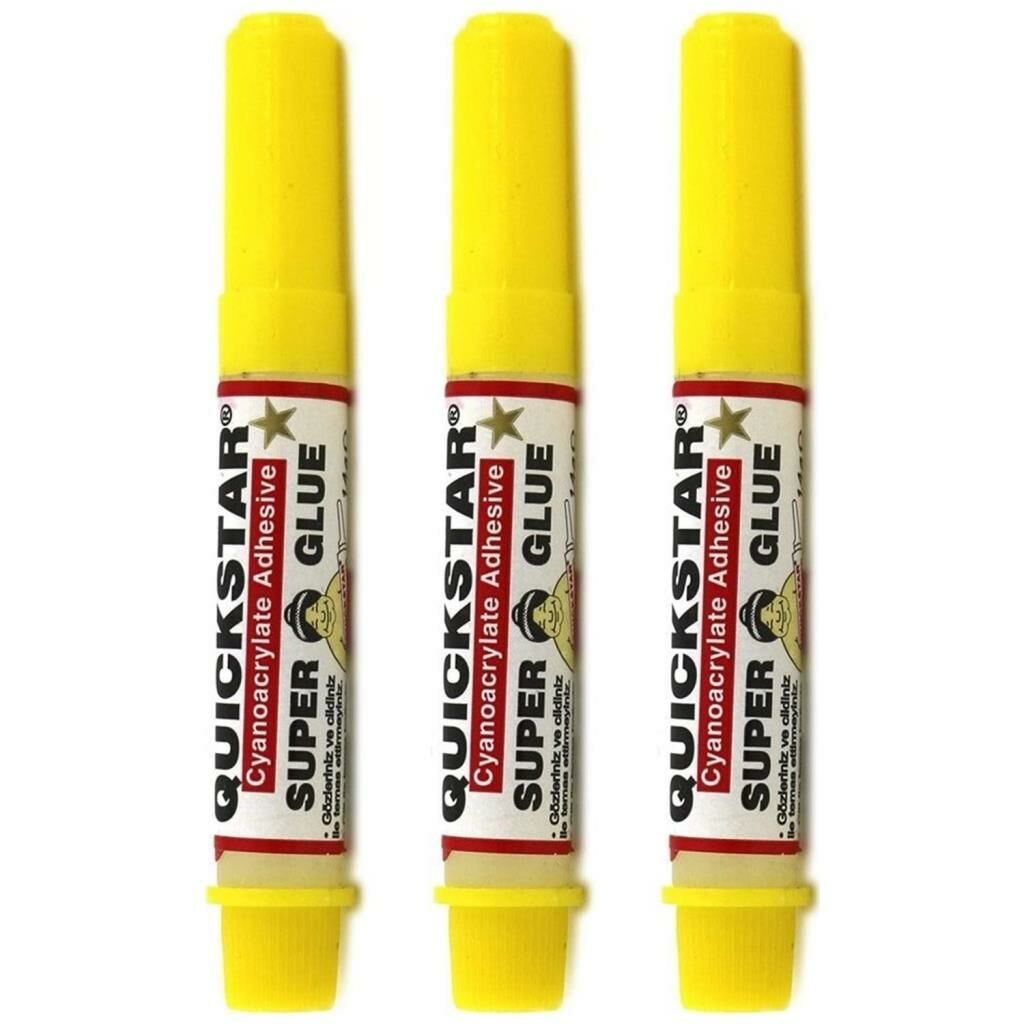 3 Adet QuickStar Güçlü Japon Yapıştırıcı 3x1.3 gr 7 cm Boyunda Her Yüzeyde Kullanabilirsiniz