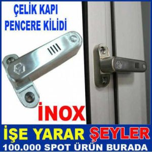 KAPIDAN PENCEREDEN HIRSIZ GİRİŞİNİ ÖNLEYEN ALARMLI EMNİYET KİLİDİ GÜVENLİ ÇELİK MANDALLI İNOX KİLİT