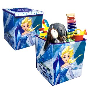 Orjinal Lisanslı Disney Frozen Oyuncak Kutusu 35x33x38cm Frozen Desenli Katlanır Oyuncak Kutusu