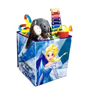 Orjinal Lisanslı Disney Frozen Oyuncak Kutusu 35x33x38cm Frozen Desenli Katlanır Oyuncak Kutusu