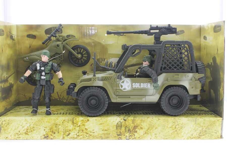 Combat Force Jeep ve Motorlu Asker Seti