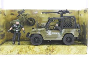 Combat Force Jeep ve Motorlu Asker Seti