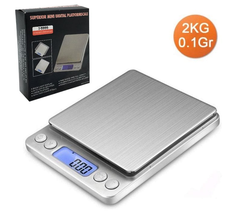 Gramın 10'da 1'i Hassasiyetinde Metal Kefeli Kuyumcu Terazisi Hassas Dijital Mutfak Tartı 2kg/0.1gr