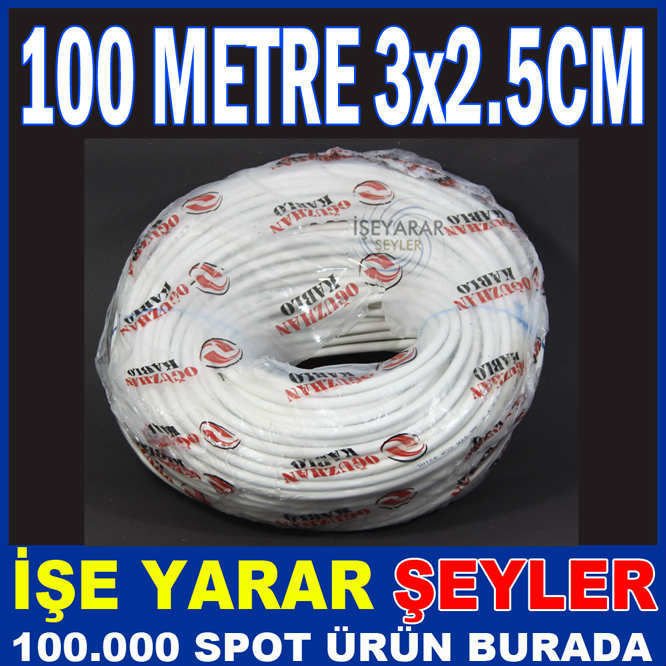 100 METRE 3x2.5CM TTR ÜÇLÜ ELEKTRİK KABLOSU