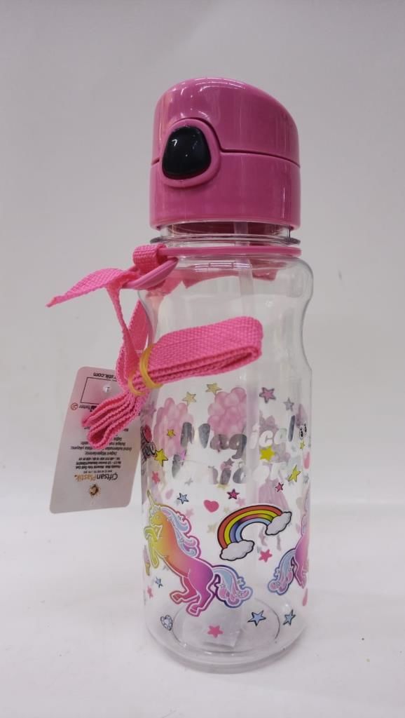 Pembe Renk Suluk Unicorn Magical Silikon Pipetli 500ml Su Matarası Kırılmayan En Sağlıklı İçecek Kabı