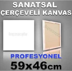 AHŞAP ŞASELİ BOŞ RESİM TUVALİ HAZIR TUAL 59x46