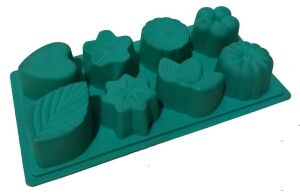 Sağlığa Zararsız Silikondan 8 Farklı Desenli Kek Kalıbı 23x12x4cm Kaliteli Hammaddeden Üretim