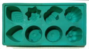 Sağlığa Zararsız Silikondan 8 Farklı Desenli Kek Kalıbı 23x12x4cm Kaliteli Hammaddeden Üretim