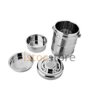 İçi Dışı Full Paslanmaz Çelik 3Bölmeli Kulplu 1.4lt Yemek Termosu Korumalı Sefer Tası