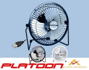 PLATOON PL-9928 18cm BÜYÜK BOY METAL SESSİZ USB VANTİLATÖR