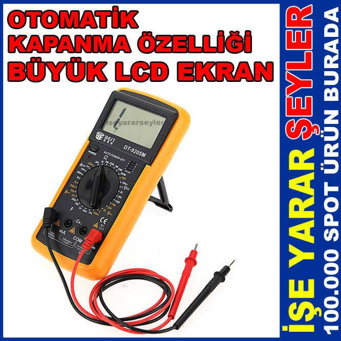 ISI ÖLÇERLİ PROFESYONEL DİJİTAL MULTİMETRE 9205M