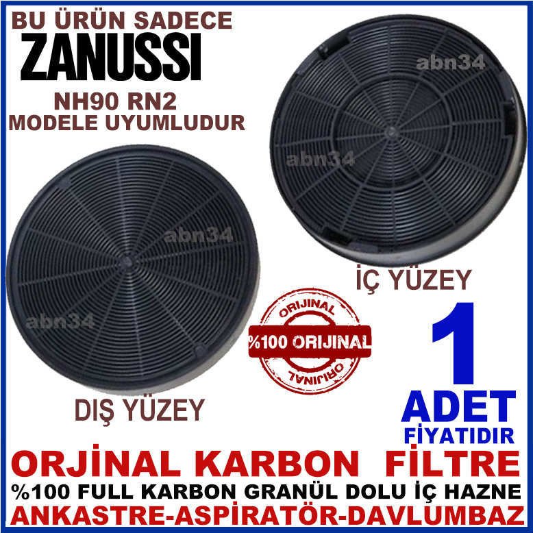 ZANUSSİ ANKASTRE DAVLUMBAZ FİLTRESİ NH90 RN2 MODEL DAVLUMBAZ İÇİN GRANÜL KARBONLU FİLTRE