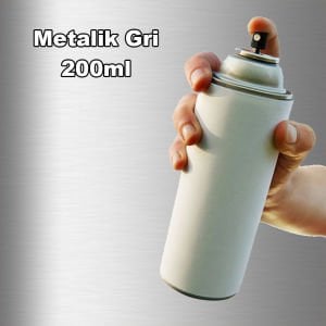 Büyük Boy 200ml Çok Amaçlı Sprey Boya Metalik Gri Rengi