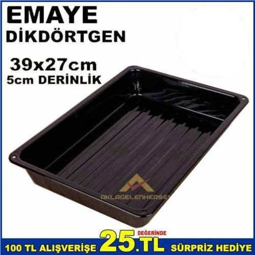 Siyah Emaye Fırın Tepsisi 39x27cm Dikdörtgen İç Dış Yüzeyi Sağlıklı Emaye Kaliteli Fırın Tepsisi