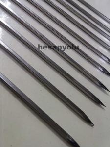 Eniyi kalite çelikten üretim uzun boy metal çöpşiş çubuğu 304 kalite çelikten 60cm köşeli çöp şiş