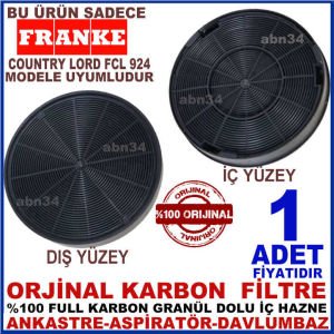 FRANKE ANKASTRE DAVLUMBAZ FİLTRESİ FRANKE COUNTRY LORD FCL 924 DAVLUMBAZ İÇİN GRANÜL KARBONLU FİLTRE