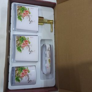 4 Parça Banyo Seti (Sabunluk, Sıvı Sabunluk,  Diş Fırçalık, Pamukluk)
