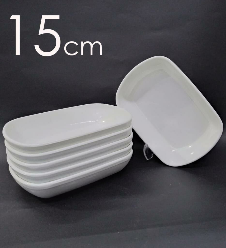 12 Adet Beyaz Melamin Kayık Tabak 15x10cm Orta Boy Salata Tabağı Günlük Kullanıma Hesaplı Oval Tabak