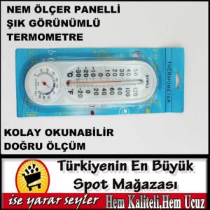 ŞIK GÖRÜNÜMLÜ NEM ÖLÇER PANELLİ TERMOMETRE KD