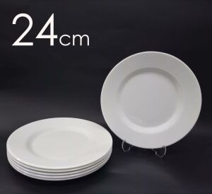 1 Adet Beyaz Melamin BüyükBoy Servis Tabağı 24cm Sığ Tabak Günlük Kullanım için Hesaplı Ordövr Tabak