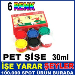 SÜDOR 6'lı NON-TOXIC PET ŞİŞE PARMAK BOYA SETİ