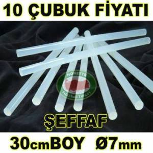 10 Adet 30cm Sıcak Silikon Çubuğu İnce Ø7mm