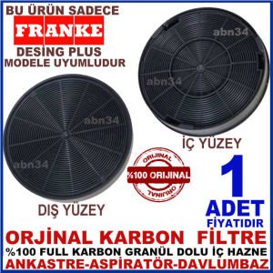 FRANKE ANKASTRE DAVLUMBAZ FİLTRESİ FRANKE DESİNG PLUS MODEL DAVLUMBAZ İÇİN GRANÜL KARBON FİLTRE