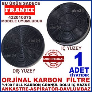 FRANKE ANKASTRE DAVLUMBAZ FİLTRESİ FRANKE 432010075 MODEL DAVLUMBAZ İÇİN GRANÜL KARBON FİLTRE
