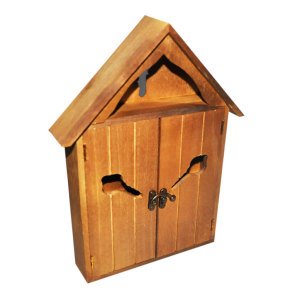 Natural Ahşap 6 Askılı Büyük Anahtar Kutusu - Anahtar  Dolabı - Dekoratif Anahtar Dolabı