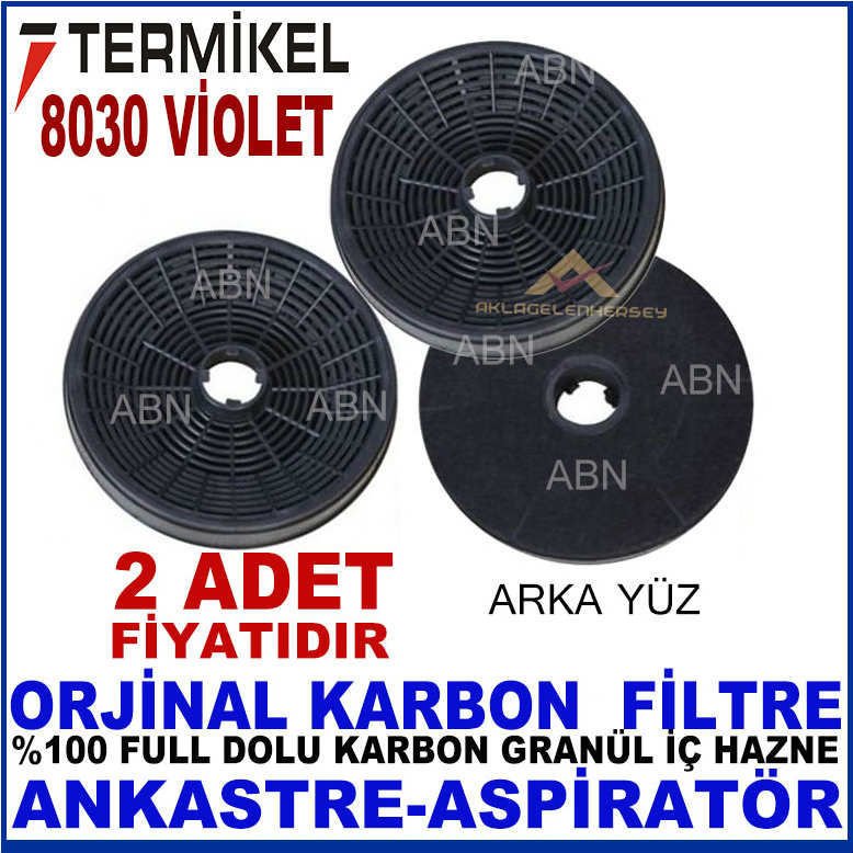 TERMİKEL ANKASTRE DAVLUMBAZ FİLTRESİ TERMİKEL 8030 VİOLET MODEL DAVLUMBAZ İÇİN GRANÜL KARBON FİLTRE